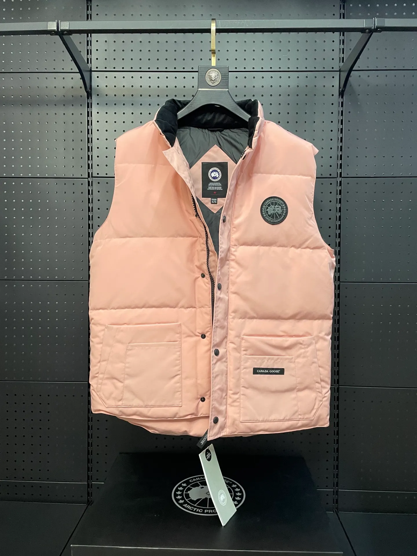 Pink canada goose freestylecrew 🎗 zp 🎗 t Premium ， 90 🎗 🎗zp 90 Lightweight 🎗ykk 🎗 zp zp Size:XS-XXL